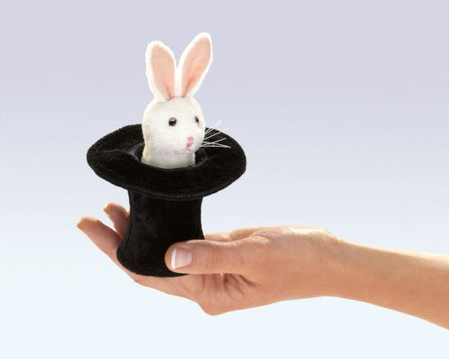 Mini Rabbit in Hat Finger Puppet