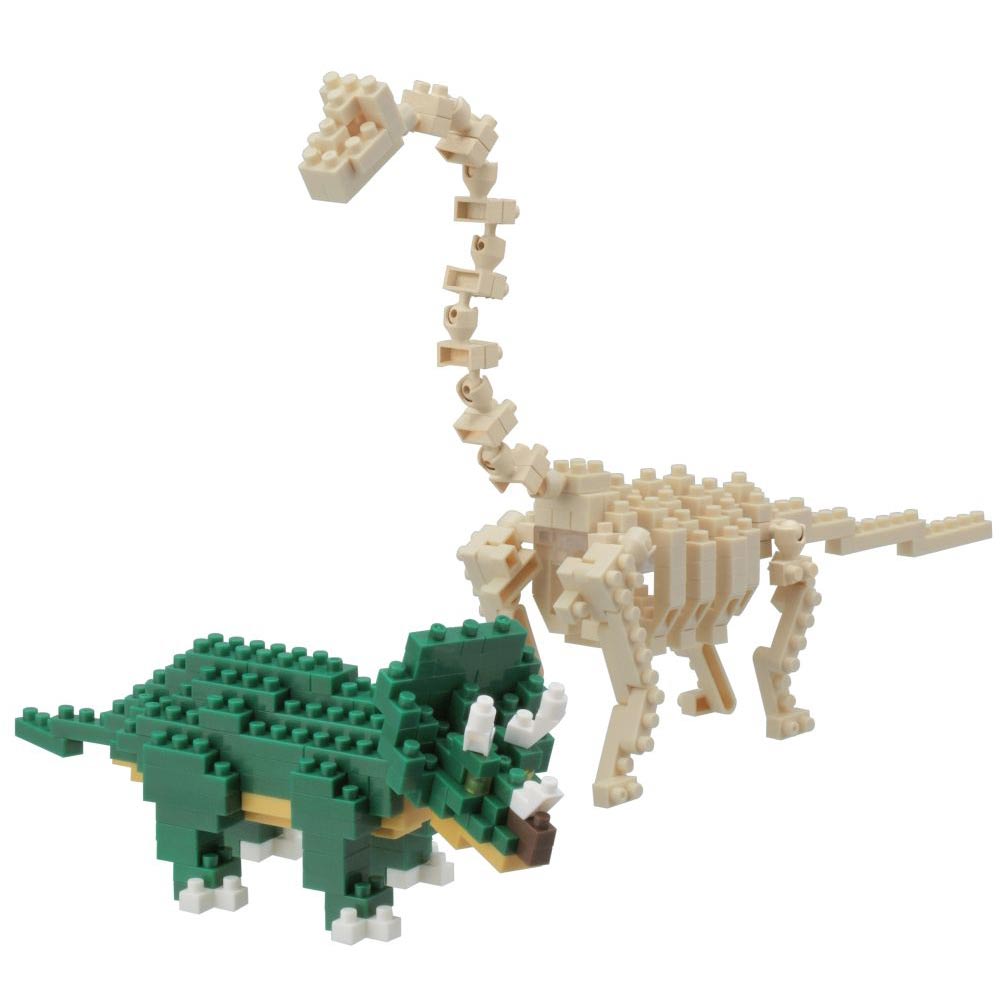 Nanoblock - Triceratops & Brontosaurus Skeleton