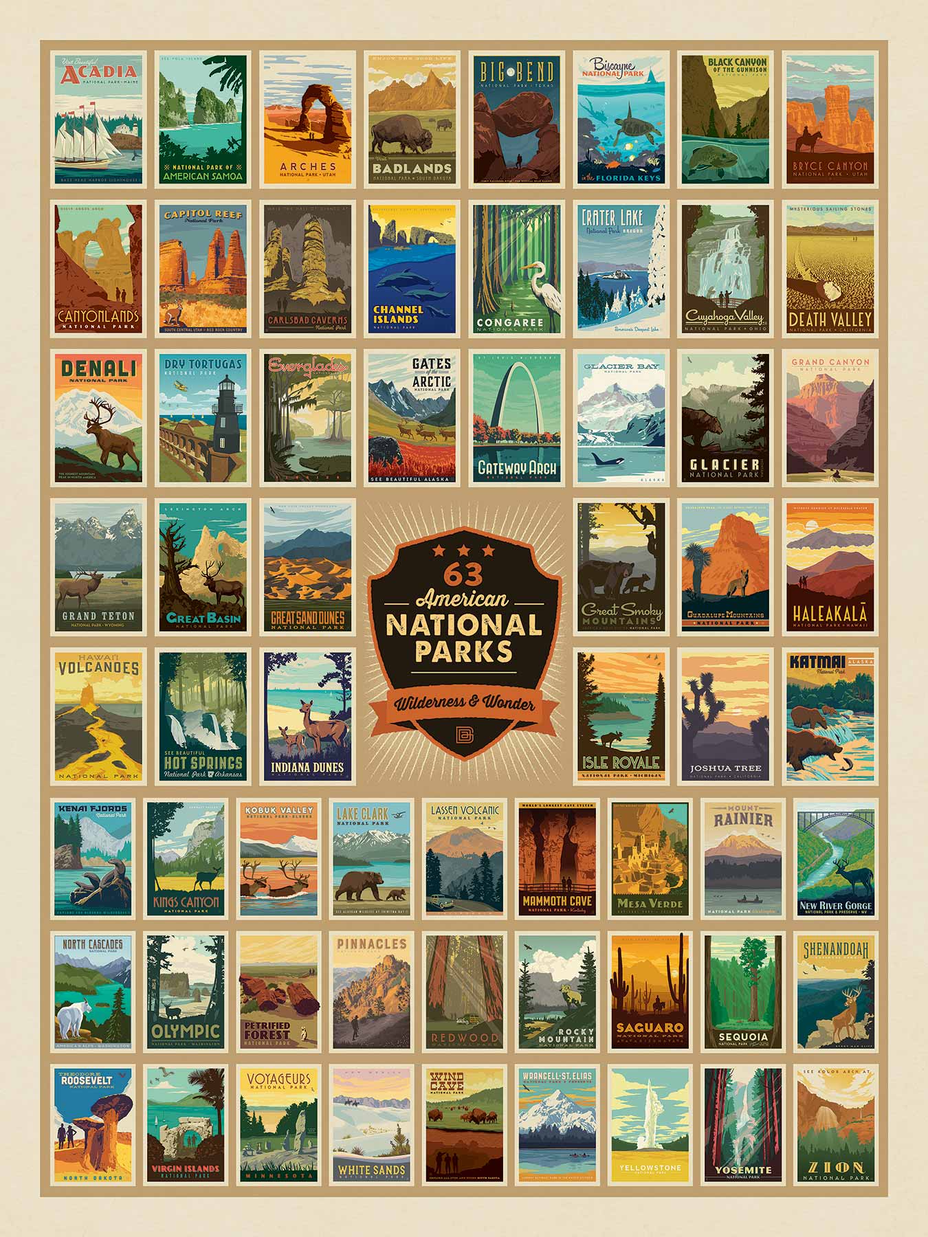 Wilderness  Wonder 63 Parks-500 Piece