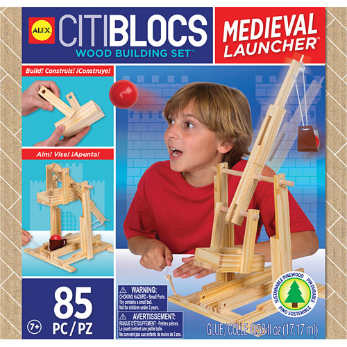 ALEX Toys CitiBlocs Wood Engineer Medieval Launcher