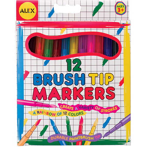 BRUSH TIP MARKERS (12)