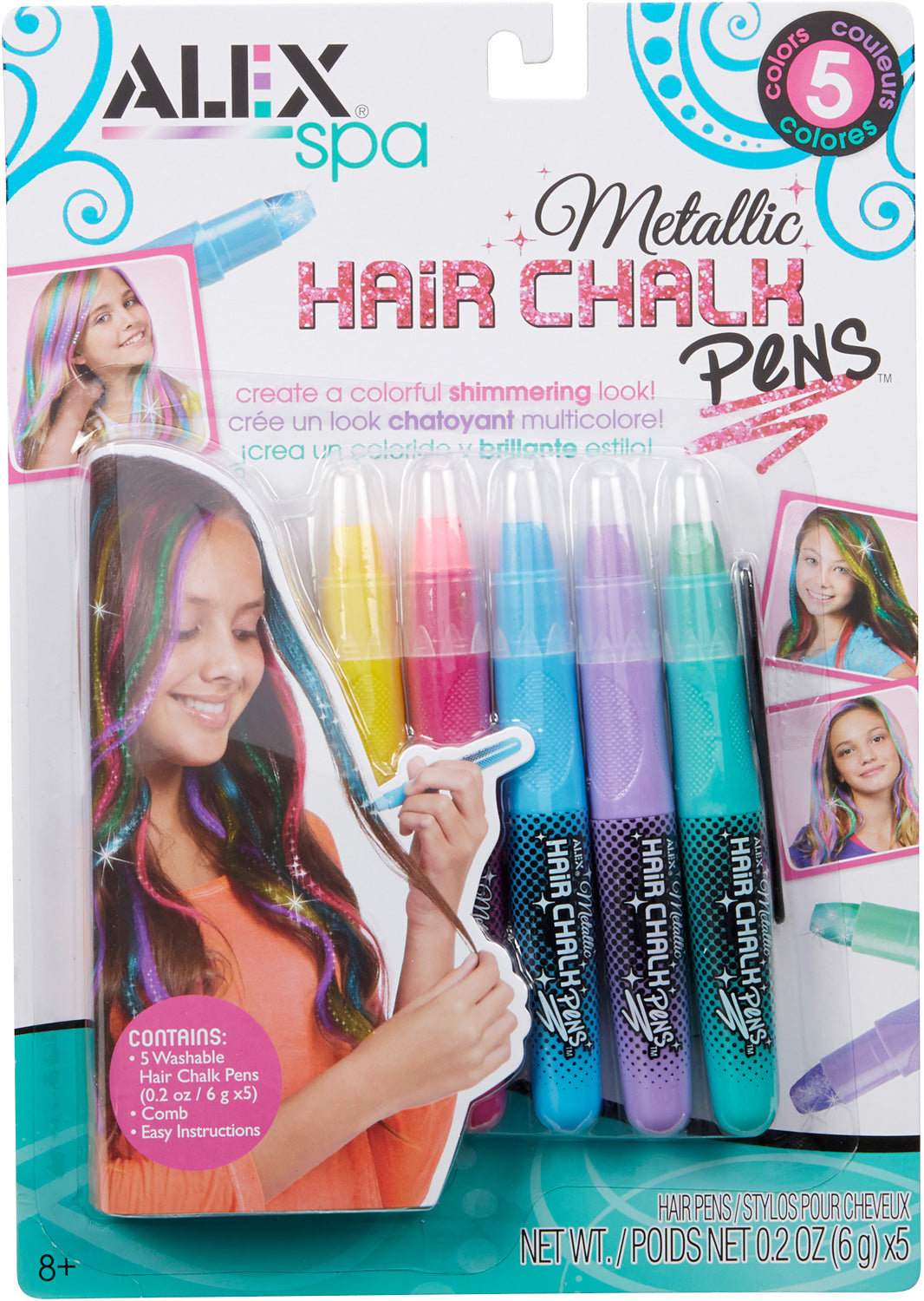 ALEX Toys Spa 5 Metallic Hair Chalk Pens