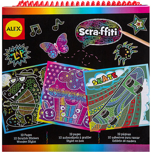 ALEX Toys Artist Studio Scra-ffiti So Cute Artist Studio Scratch Pad Coloring and Sketch Book
