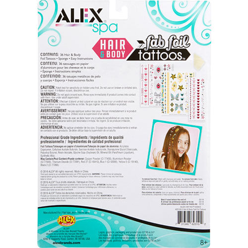 ALEX Spa Hair and Body Fab Foil Tattoos