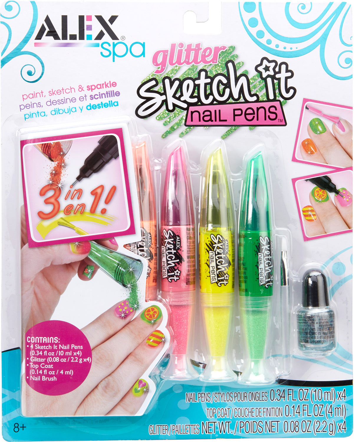 ALEX Toys Spa Glitter Sketch It Nail Pens