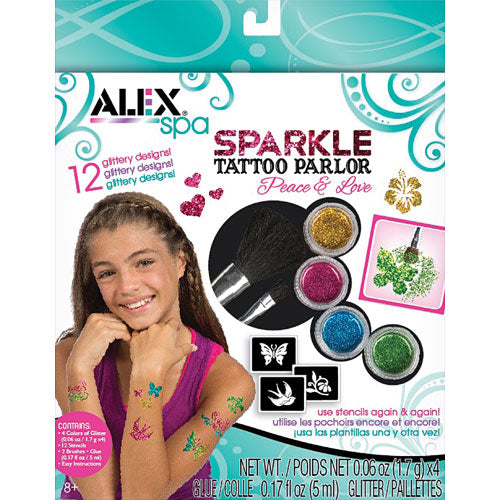 ALEX Spa Fun Sparkle Tattoo Parlor-Peace and Love