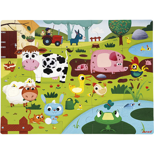 Janod Tactile Puzzle-Farm Animals