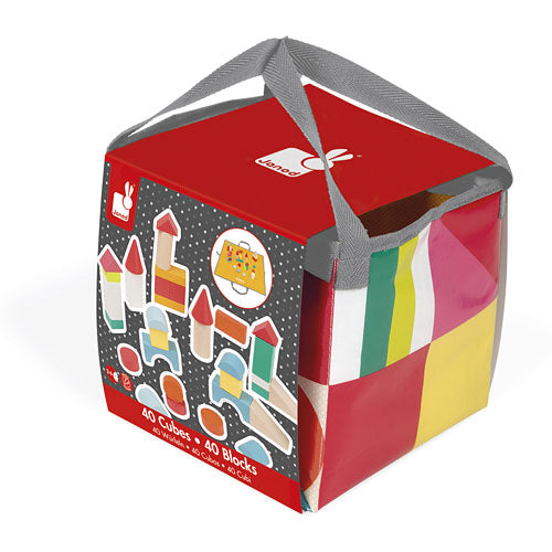 Janod Kubix-40 Blocks with Play Mat