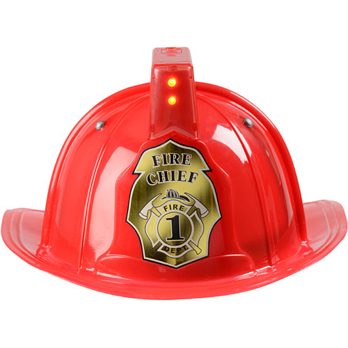 Jr. Fire Fighter, Helmet Only, Red Adj Youth Size, with Siren Light