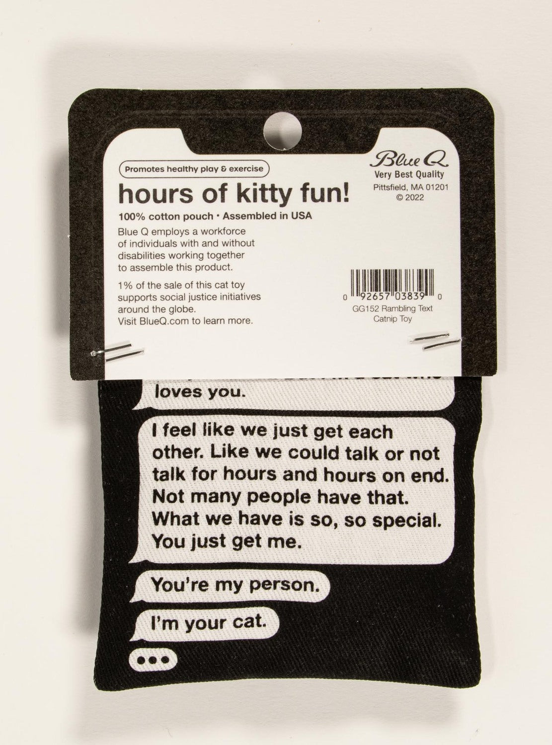 Rambling, Late-Night Text From Your Cat Catnip Toy