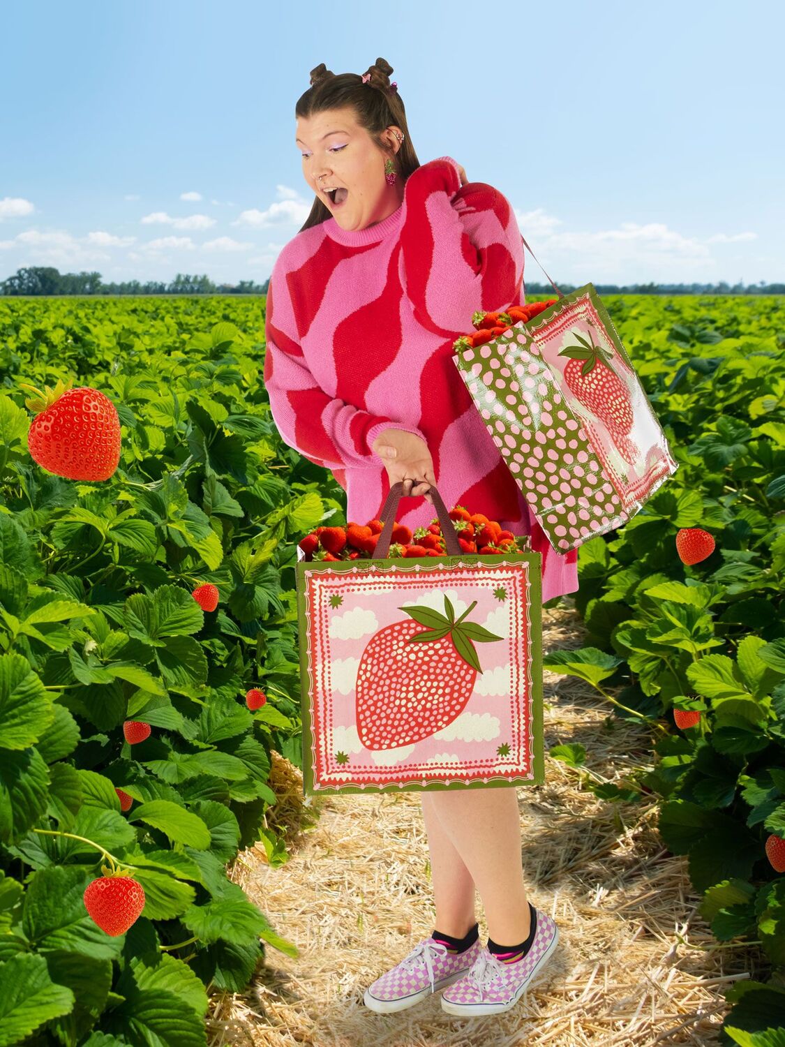 Strawberry Clouds Shopper