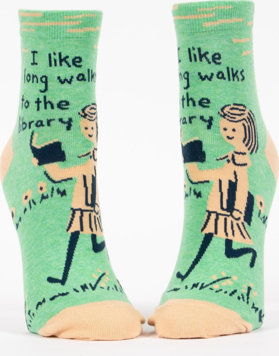 I Like Long Walks To The Library Womens Ankle Socks