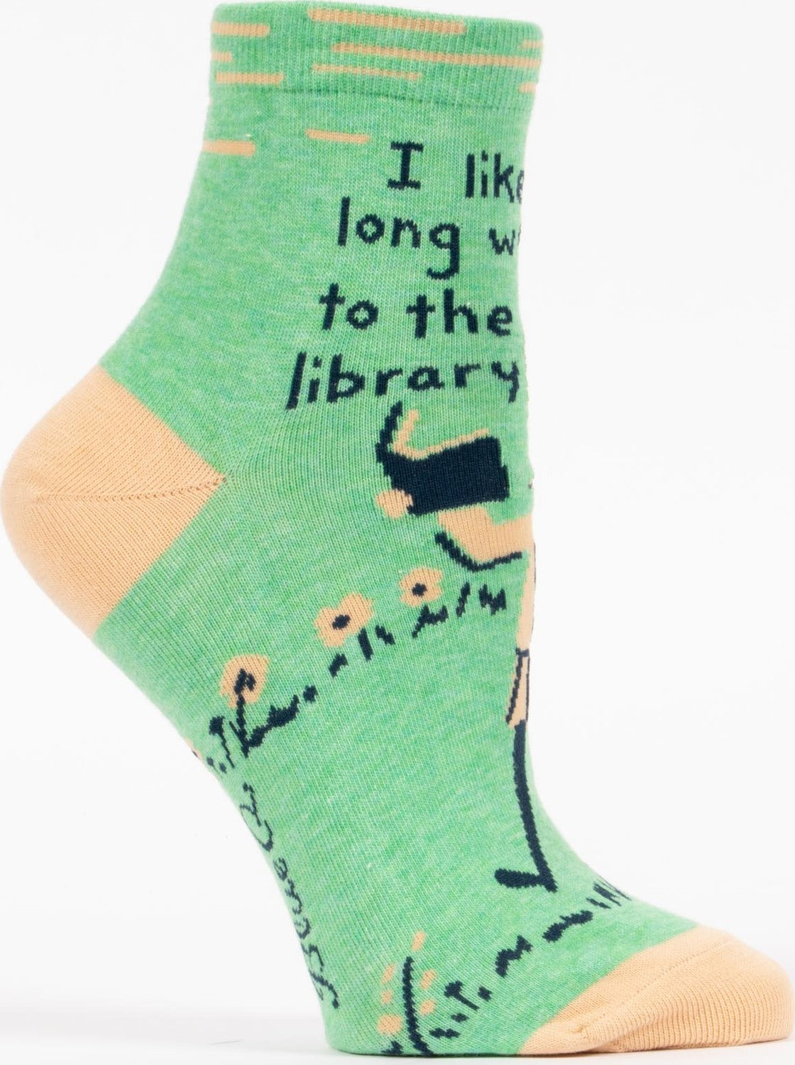 I Like Long Walks To The Library Womens Ankle Socks