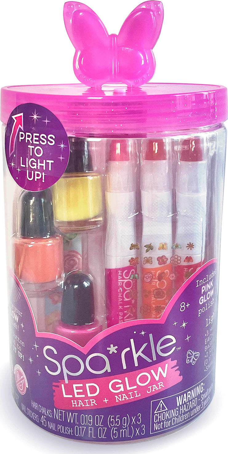 LED GLOW SPA JAR- Pink Butterfly