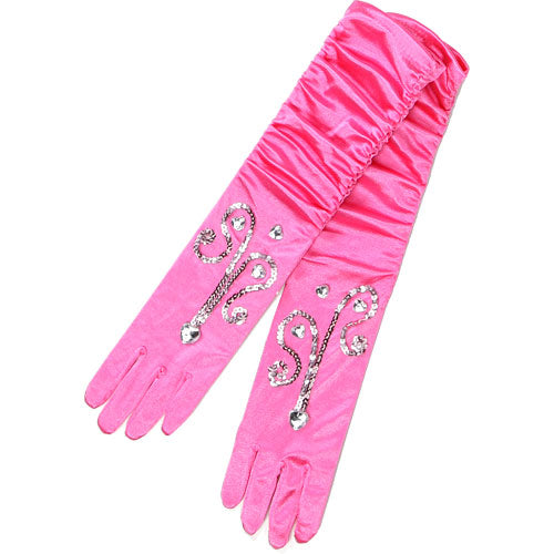 Princess SEQUINS Gloves (dark Pink, OS
