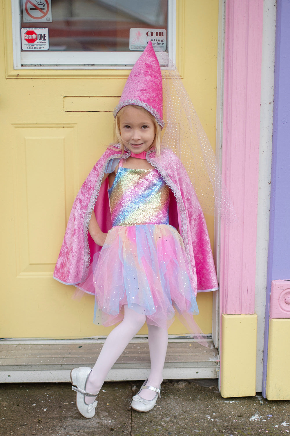Diamond Sparkle Cape - Dark Pink (Size 5-6)