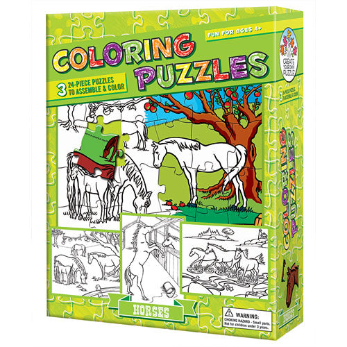 Coloring Puzzle Horses