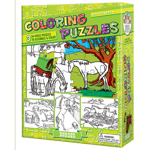 Coloring Puzzle Horses