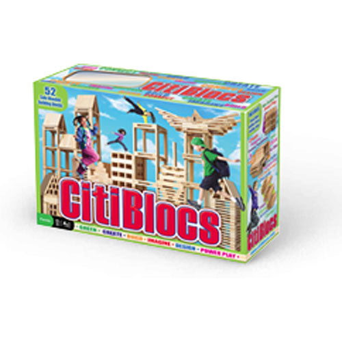 citiblocs 52 pc wooden building set