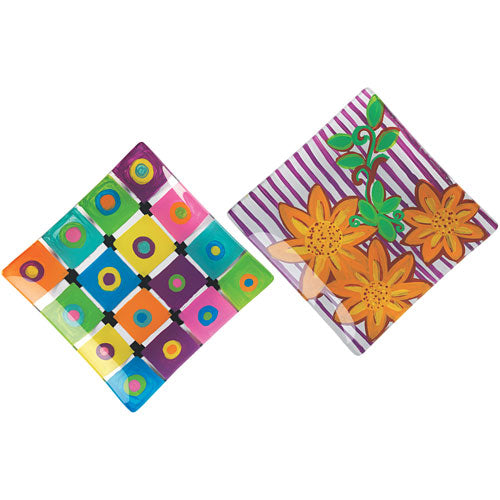 2 Glass Square Platesq