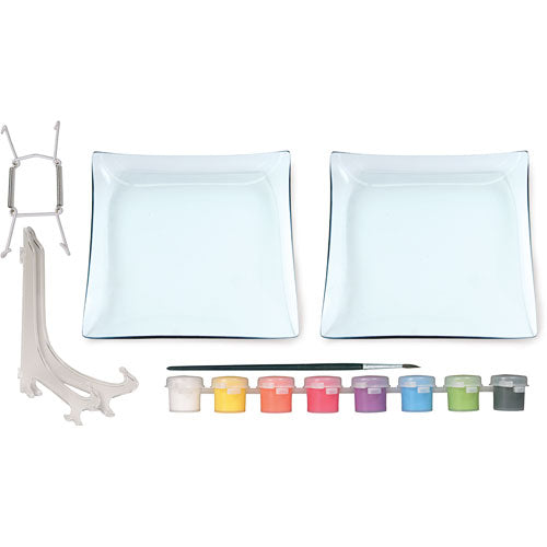 2 Glass Square Platesq