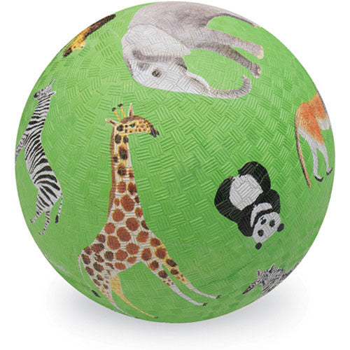 Crocodile Creek Wild Animals Green Playground Ball 7 inches