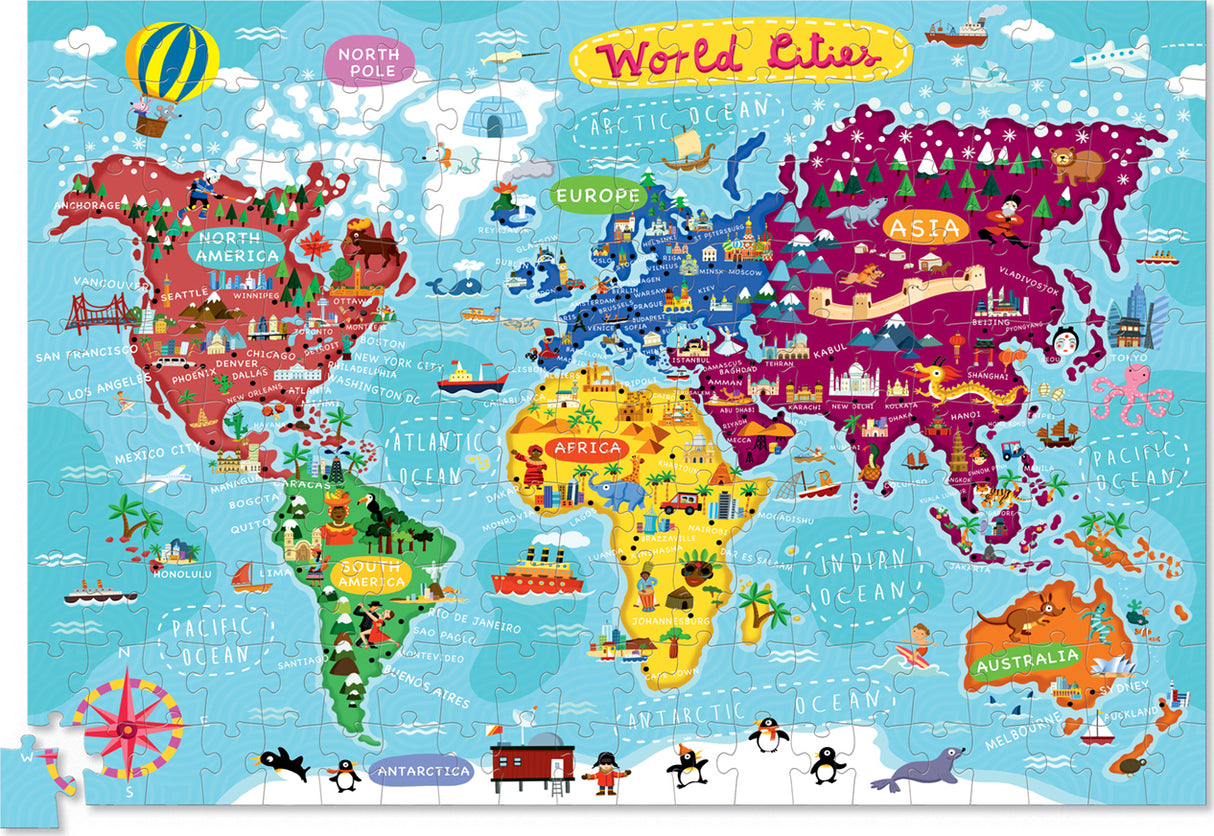 200-pc Puzzle & Poster - World Cities
