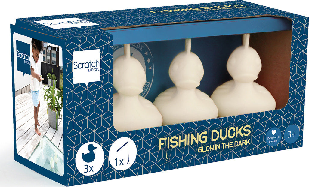Set Of 3 Fishing Ducks - Glow In The Dark