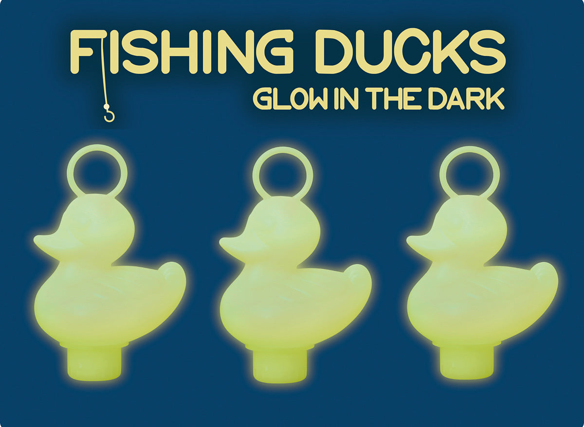 Set Of 3 Fishing Ducks - Glow In The Dark
