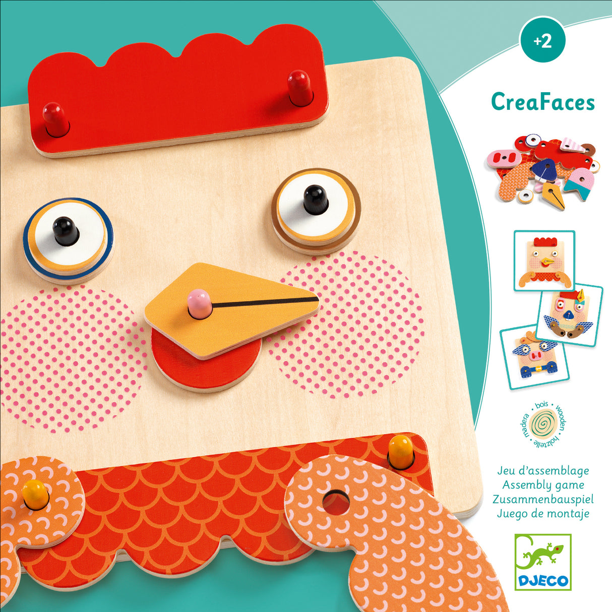 Djeco Creafaces Make-A-Face Wooden Board