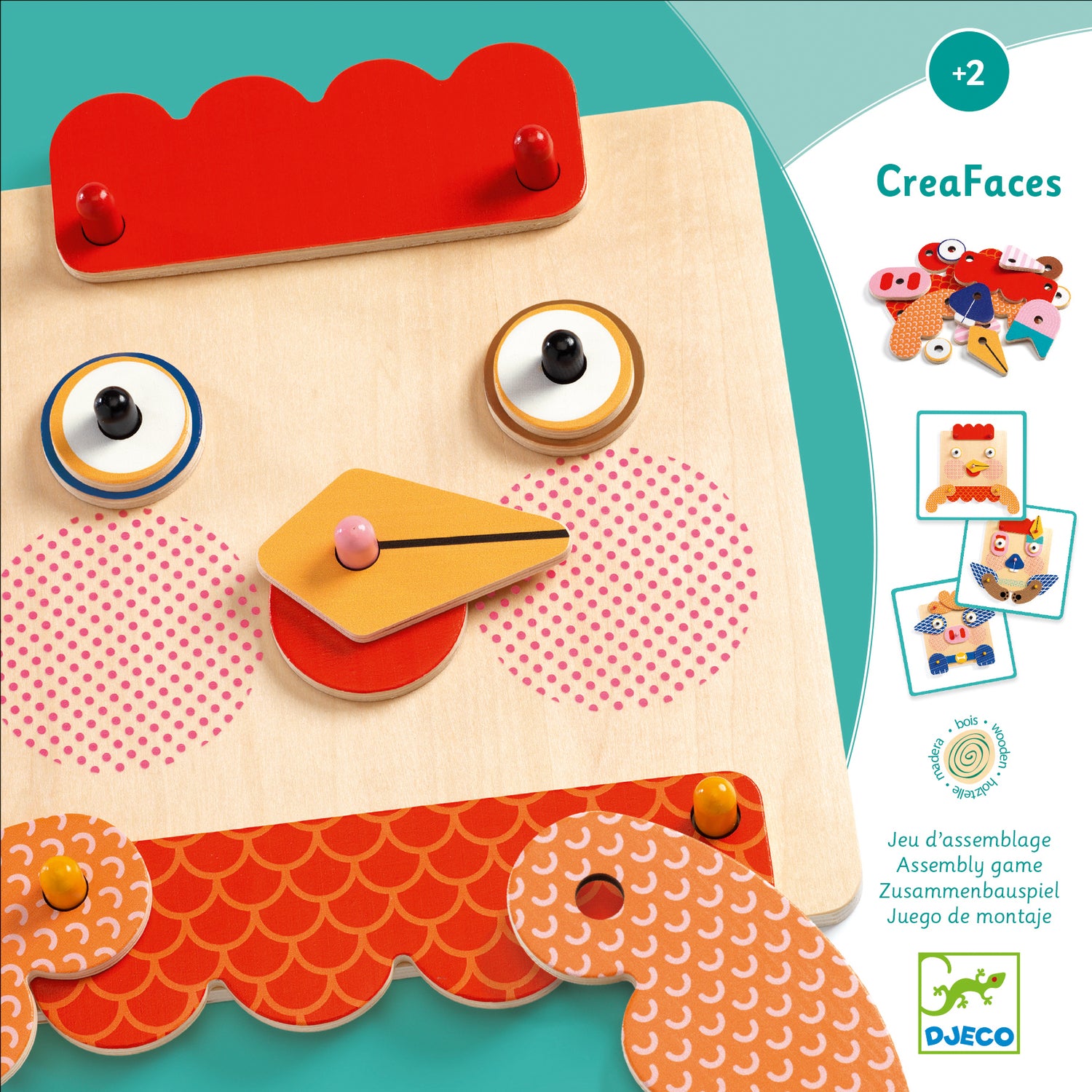 Djeco Creafaces Make-A-Face Wooden Board