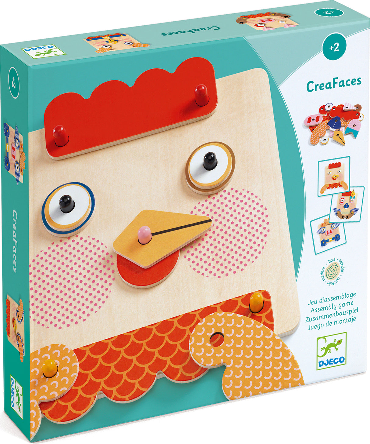 Djeco Creafaces Make-A-Face Wooden Board