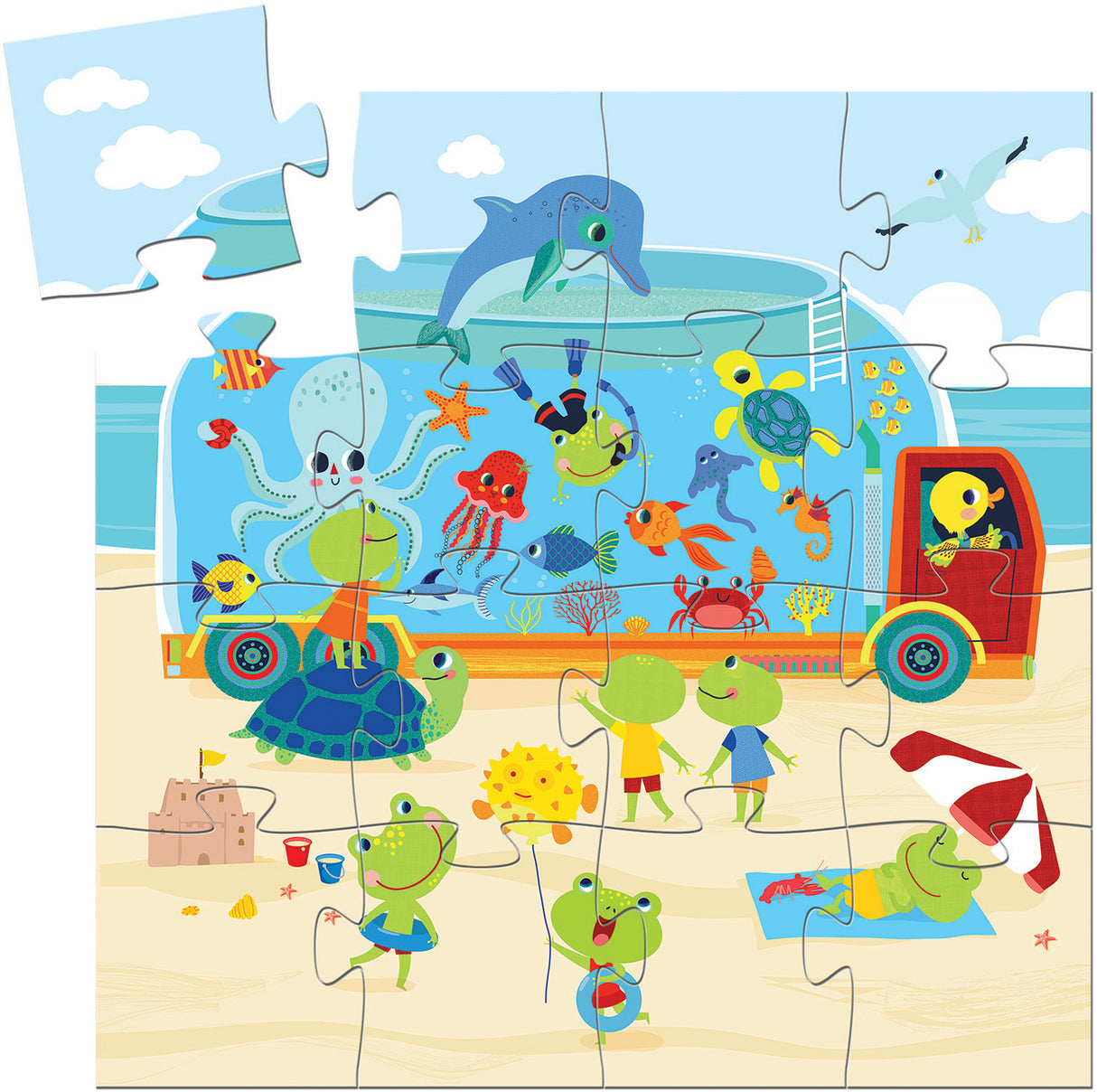 Mini Silhouette Puzzles - The Aquarium - 16pcs