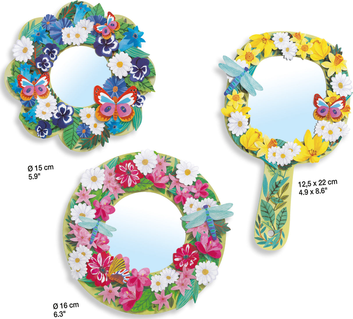 Djeco Pretty Flower Diy Mirrors Craft Kit