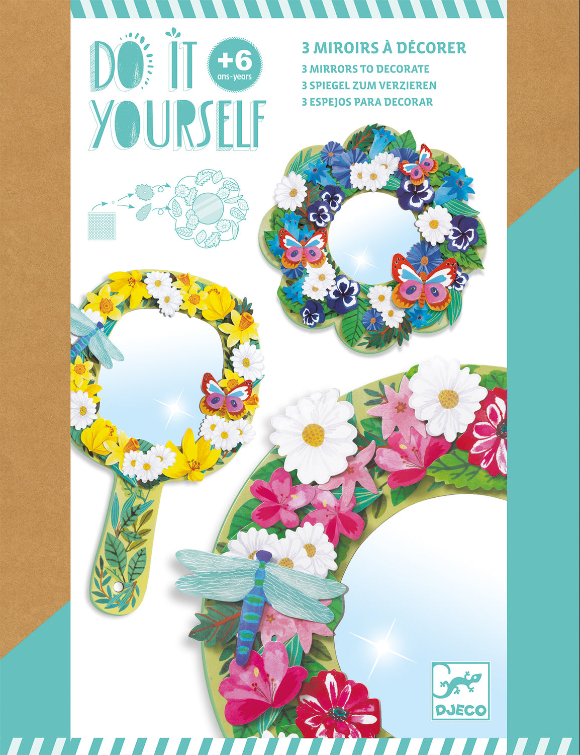 Djeco Pretty Flower Diy Mirrors Craft Kit