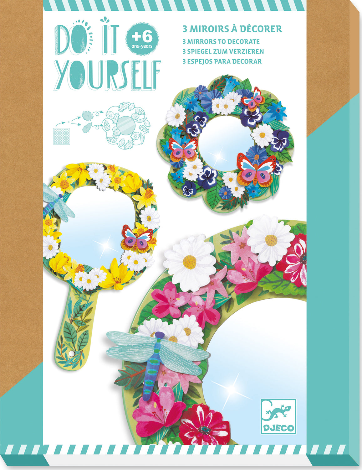 Djeco Pretty Flower Diy Mirrors Craft Kit