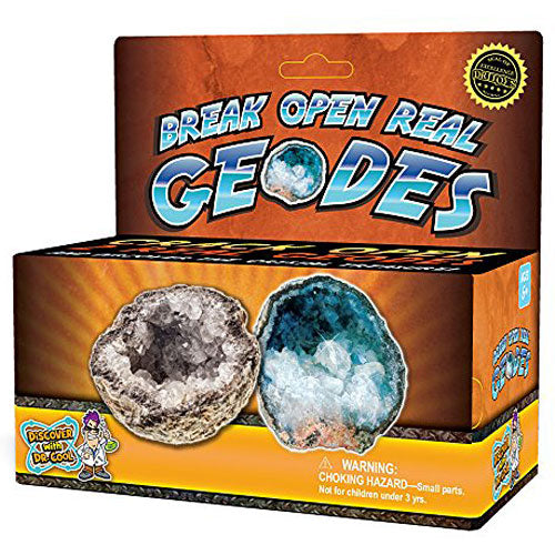 Discover with Dr. Cool Break Open 2 Real Geodes Find Crystal Treasure Kit