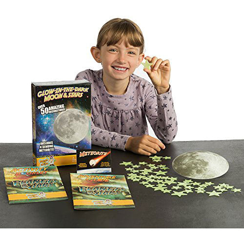 Glow in the Dark Moon and Stars Wall and Ceiling Decals