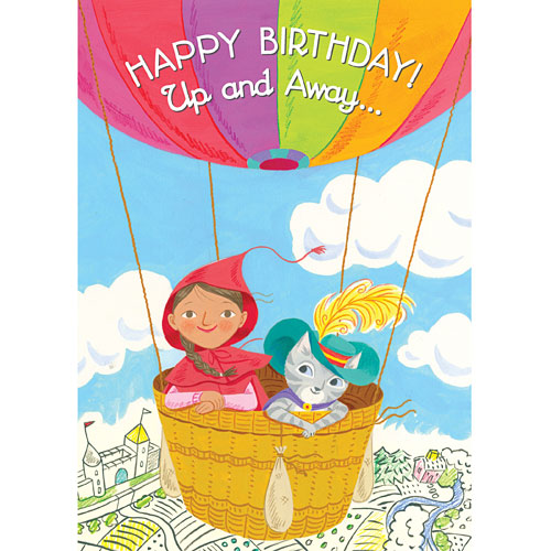 Little Red & Cat In Balloon Birthday