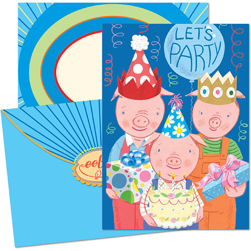 3 Little Pigs Birthday Card