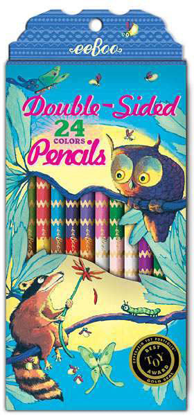 Raccoon and Owl 12 Double Sided Pencils