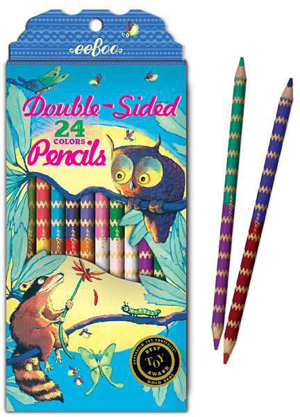 Raccoon and Owl 12 Double Sided Pencils
