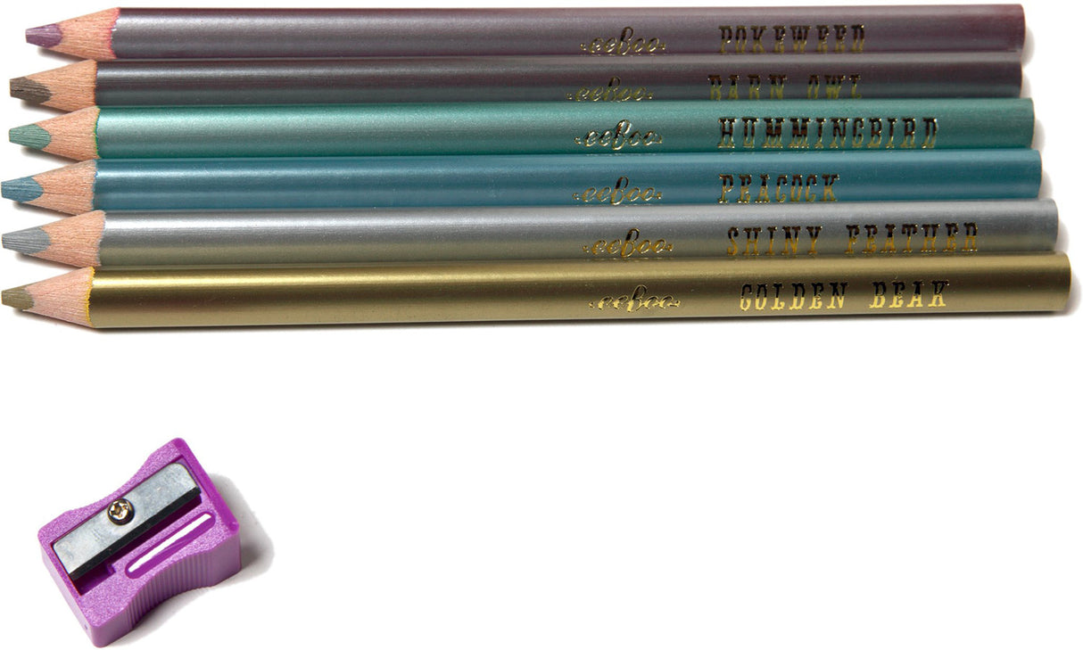 Gold Birds Metallic Pencils