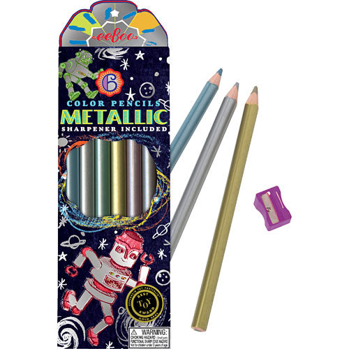 Silver Robot Metallic Pencils