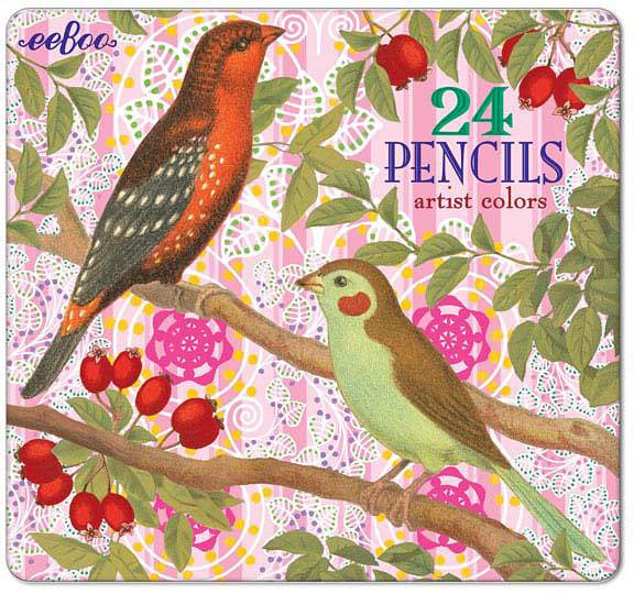 Birds with Berries 24 Color Pencils