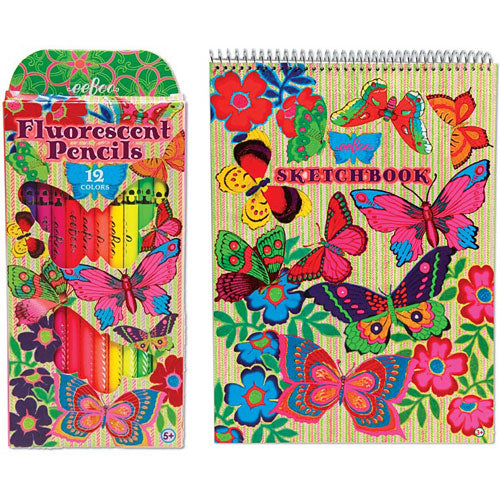 Butterfly 12 Color Fluorescent Pencil