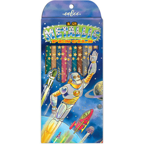 Robot Rescue Metallic 12 Color Pencils