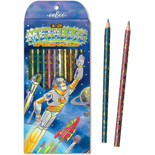 Robot Rescue Metallic 12 Color Pencils