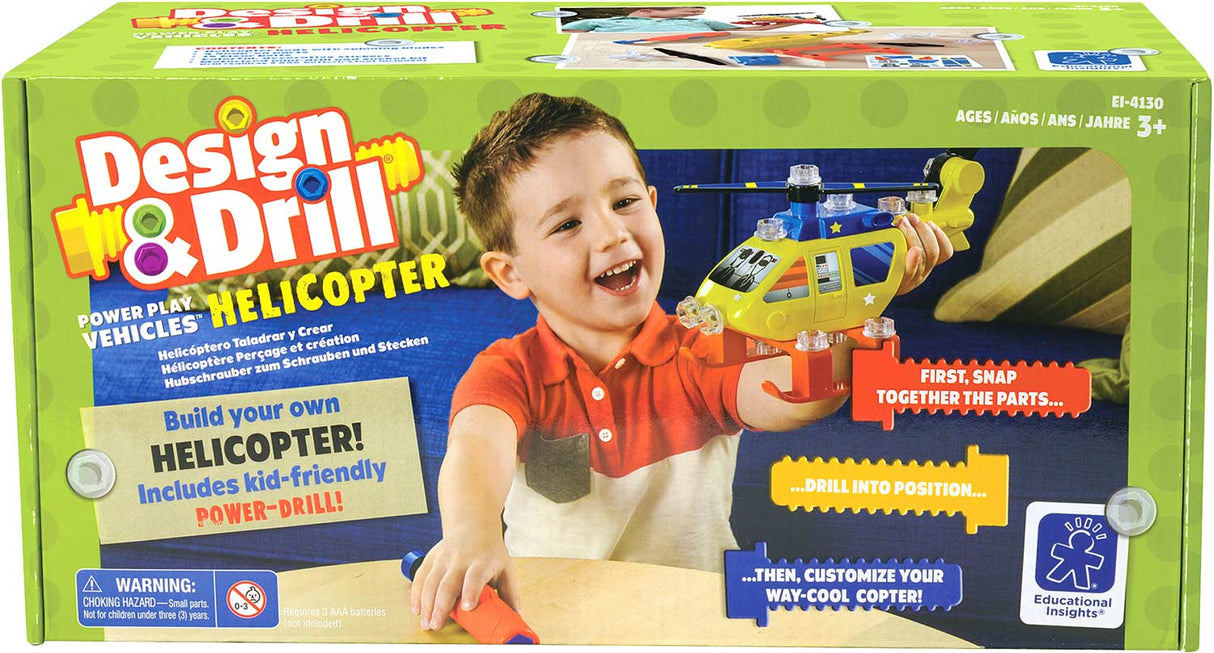 Design & Drill Power Play Vehicles Helicopter