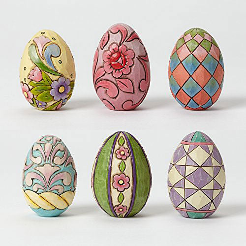 Jim Shore Heartwood Creek Mini Patterned Easter / Spring Eggs-6 Assorted--One of Each